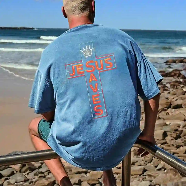 Christianartworkshop Grafik-T-Shirt „Jesus rettet das Kreuz“ - image 2