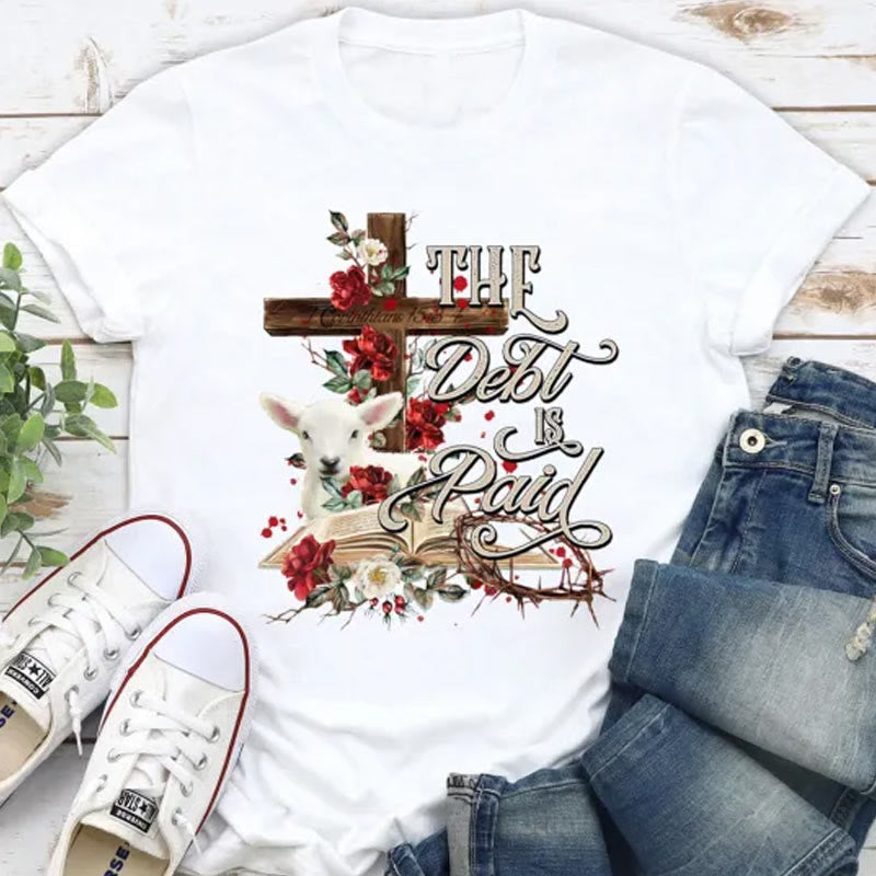 Christianartworkshop T-Shirt mit Blumenmuster und Kreuzmotiv, für Ostern