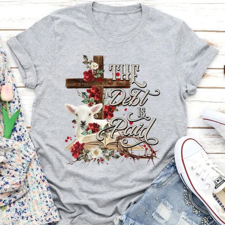 Christianartworkshop T-Shirt mit Blumenmuster und Kreuzmotiv, für Ostern