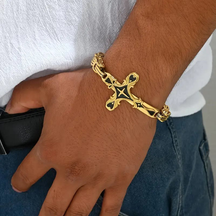 Christianartworkshop Iron & Faith Herrenarmband: Stärke und Erlösung in jedem Glied