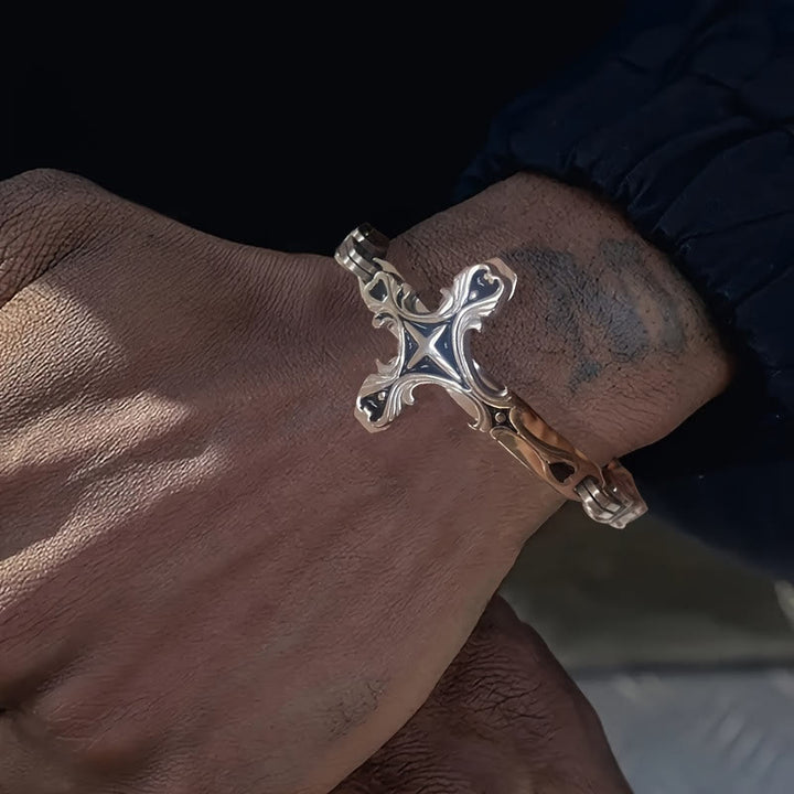 Christianartworkshop Iron & Faith Herrenarmband: Stärke und Erlösung in jedem Glied