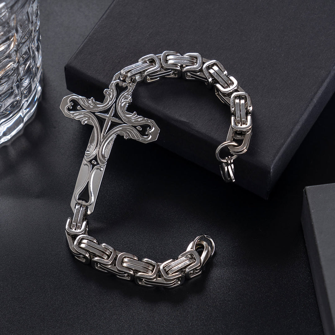 Christianartworkshop Iron & Faith Herrenarmband: Stärke und Erlösung in jedem Glied