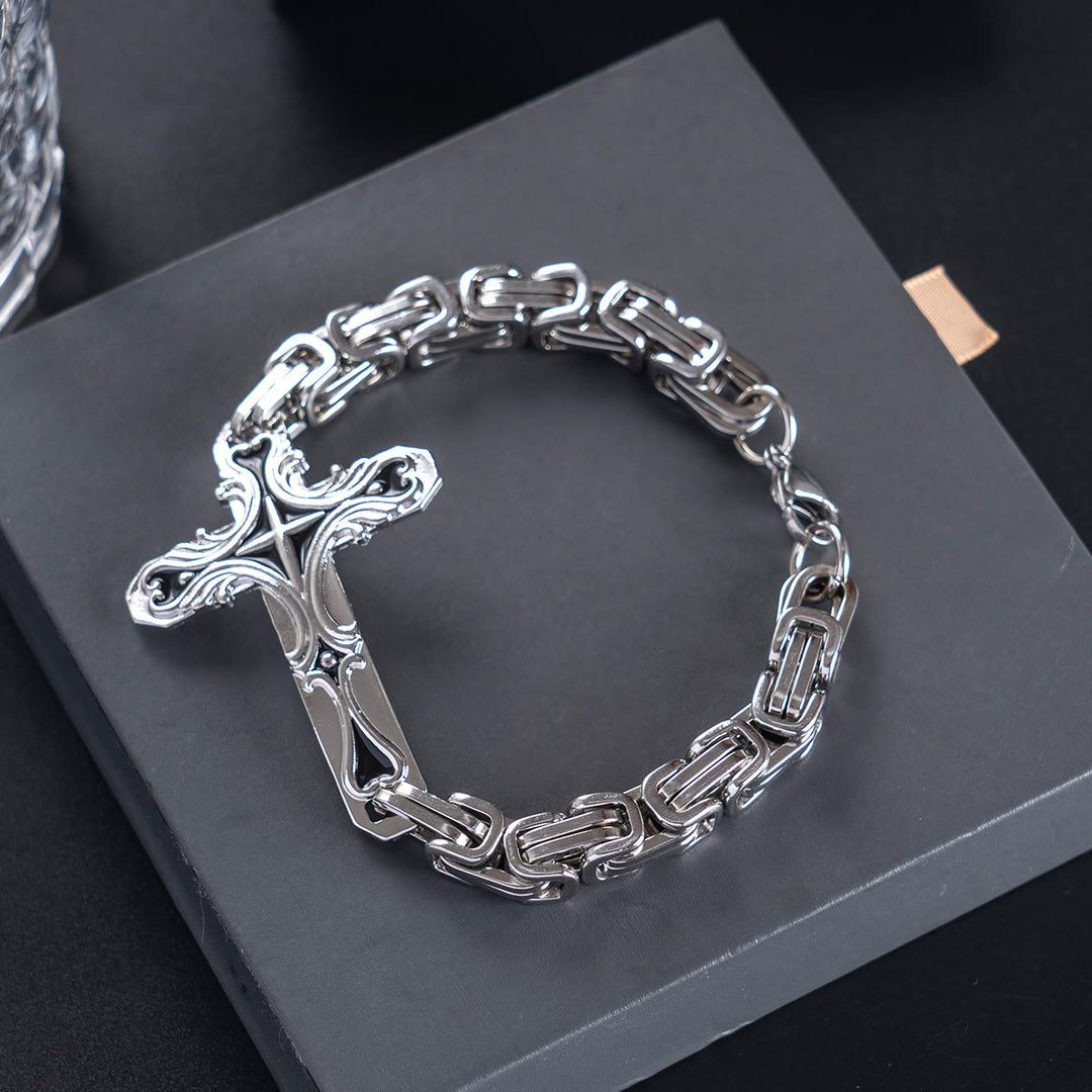 Christianartworkshop Iron & Faith Herrenarmband: Stärke und Erlösung in jedem Glied