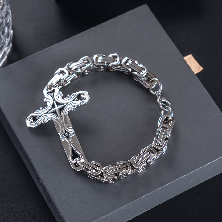 Christianartworkshop Iron & Faith Herrenarmband: Stärke und Erlösung in jedem Glied