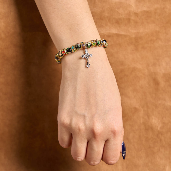Christianartworkshop Handgefertigtes Cloisonné-Perlen-Armband „Zeitloser Glaube“: Ein Zeugnis der Gegenwart Christi - image 16