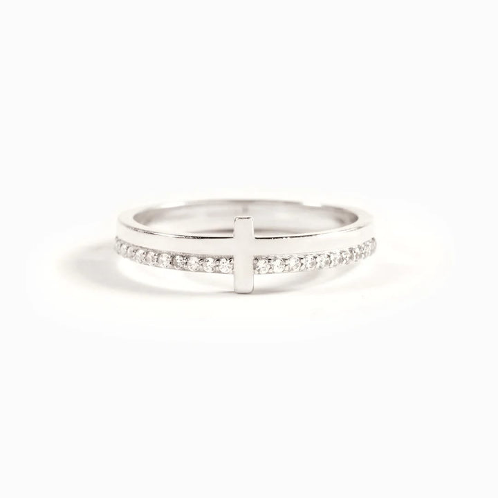 Christianartworkshop 925 Silber JESUS & Kreuz "Beten" Ring - Göttliche Kraft durch Glauben schöpfen