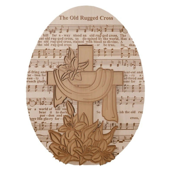 Christianartworkshop 3styles Inspirierendes Oster-Desktop-Ornament aus Holz – Symbole der Hoffnung und Erlösung