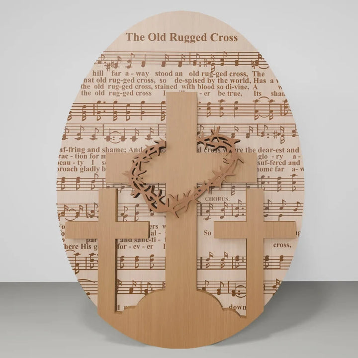 Christianartworkshop 3styles Inspirierendes Oster-Desktop-Ornament aus Holz – Symbole der Hoffnung und Erlösung