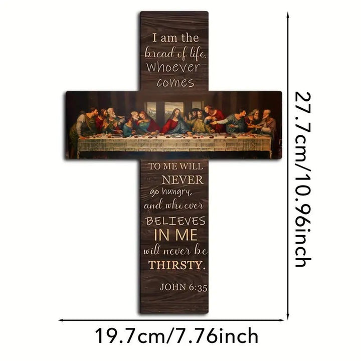 Christianartworkshop „Das letzte Abendmahl“ Holzkreuz zum Aufhängen: Ein Zeugnis für Glauben und Kunstfertigkeit