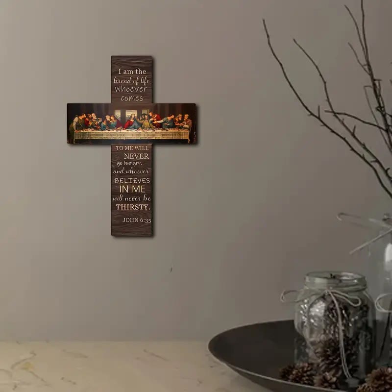 Christianartworkshop „Das letzte Abendmahl“ Holzkreuz zum Aufhängen: Ein Zeugnis für Glauben und Kunstfertigkeit