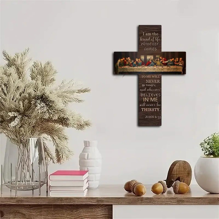 Christianartworkshop „Das letzte Abendmahl“ Holzkreuz zum Aufhängen: Ein Zeugnis für Glauben und Kunstfertigkeit