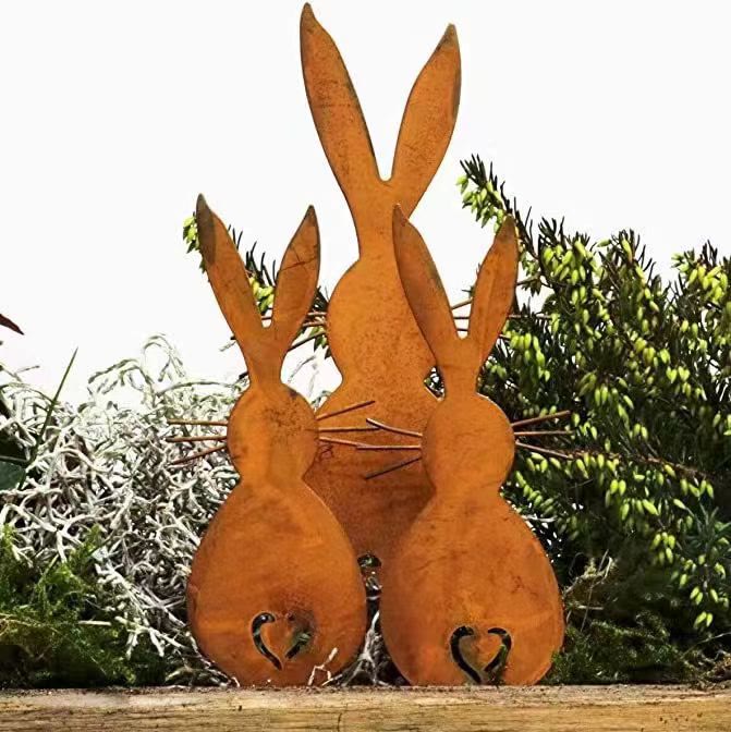Christianartworkshop 3-teiliges Set inspirierende Osterhasen-Dekoration aus Holz für den Schreibtisch