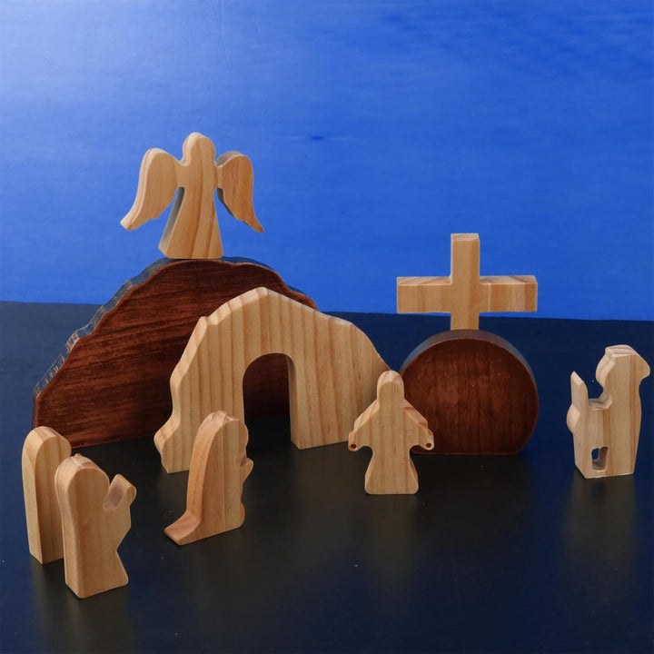 Christianartworkshop Ostern 10 Stück/Set Er ist auferstanden mit Engeln Holz Desktop Ornament