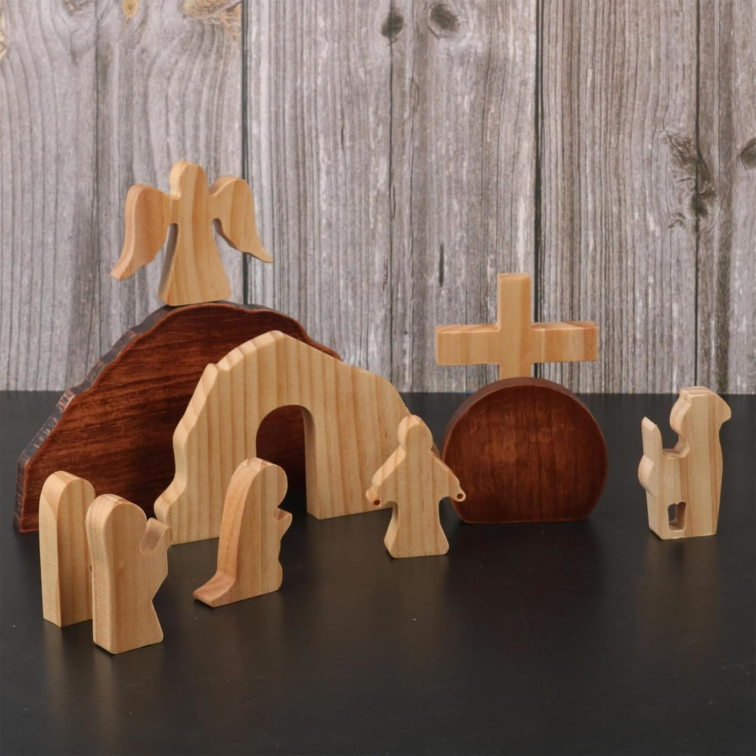 Christianartworkshop Ostern 10 Stück/Set Er ist auferstanden mit Engeln Holz Desktop Ornament