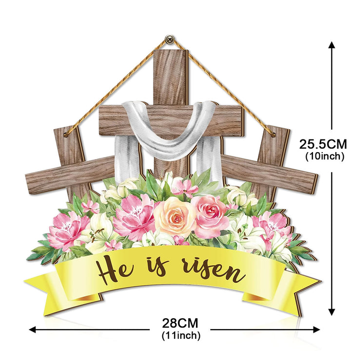 Christianartworkshop Inspirierendes Osterdekor aus Holz „He Is Risen“