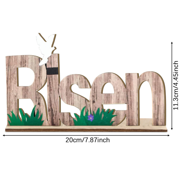 Christianartworkshop „Risen“ Oster-Dekoration aus Holz