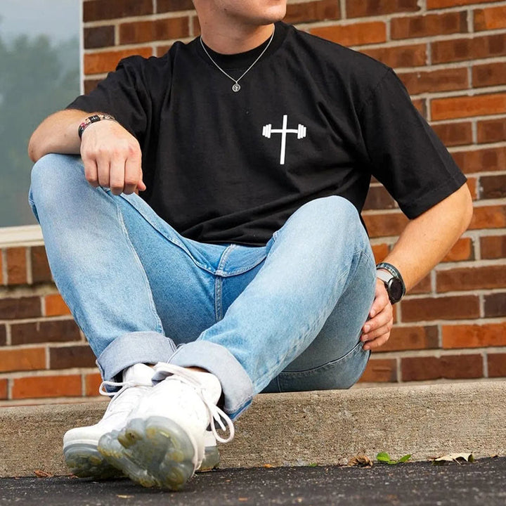 Christianartworkshop Christliches T-Shirt mit Blumenverzierung „Jesus ist König“