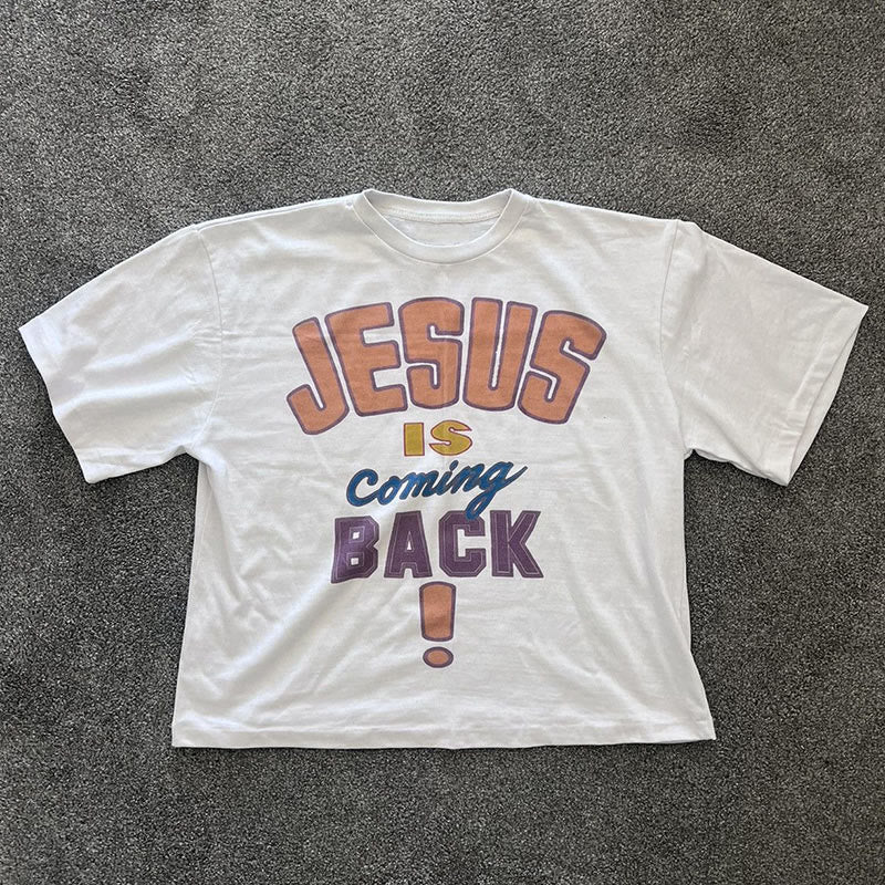 Christianartworkshop T-Shirt mit Aufschrift „Jesus is Coming Back“ - Weiß - 2XL - image 0