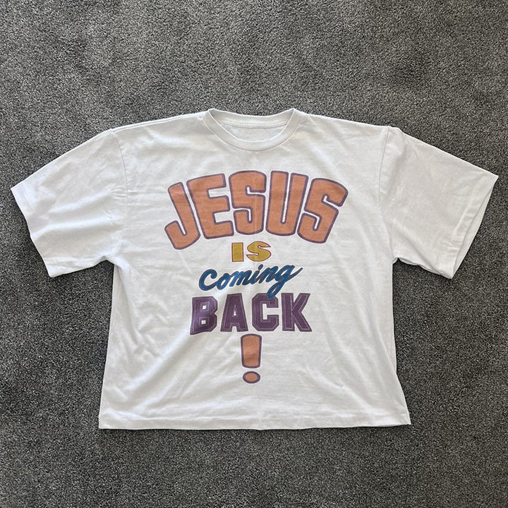 Christianartworkshop T-Shirt mit Aufschrift „Jesus is Coming Back“ - Weiß - 2XL - image 0