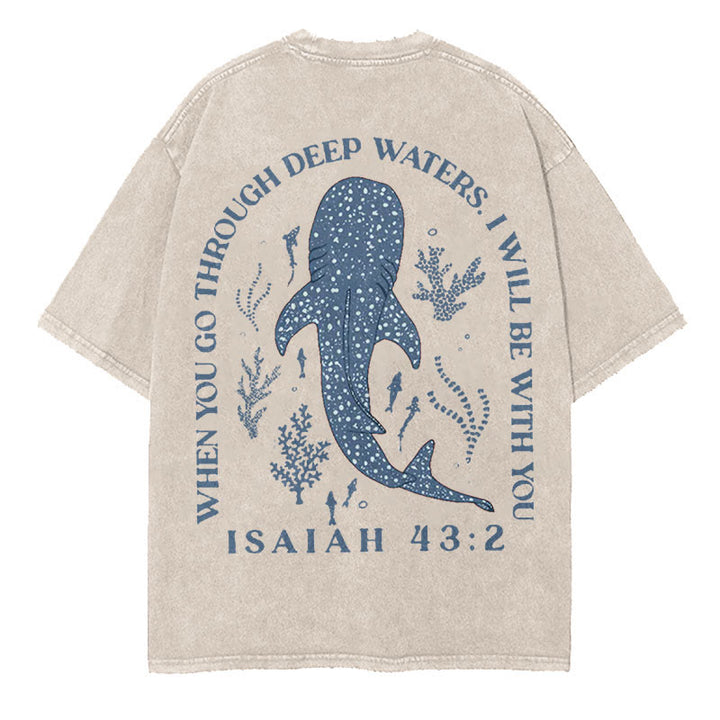 Christianartworkshop – „I Will Be With You“ – doppelseitig gewaschenes christliches T-Shirt