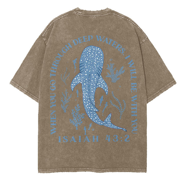 Christianartworkshop – „I Will Be With You“ – doppelseitig gewaschenes christliches T-Shirt