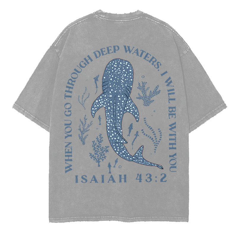 Christianartworkshop – „I Will Be With You“ – doppelseitig gewaschenes christliches T-Shirt