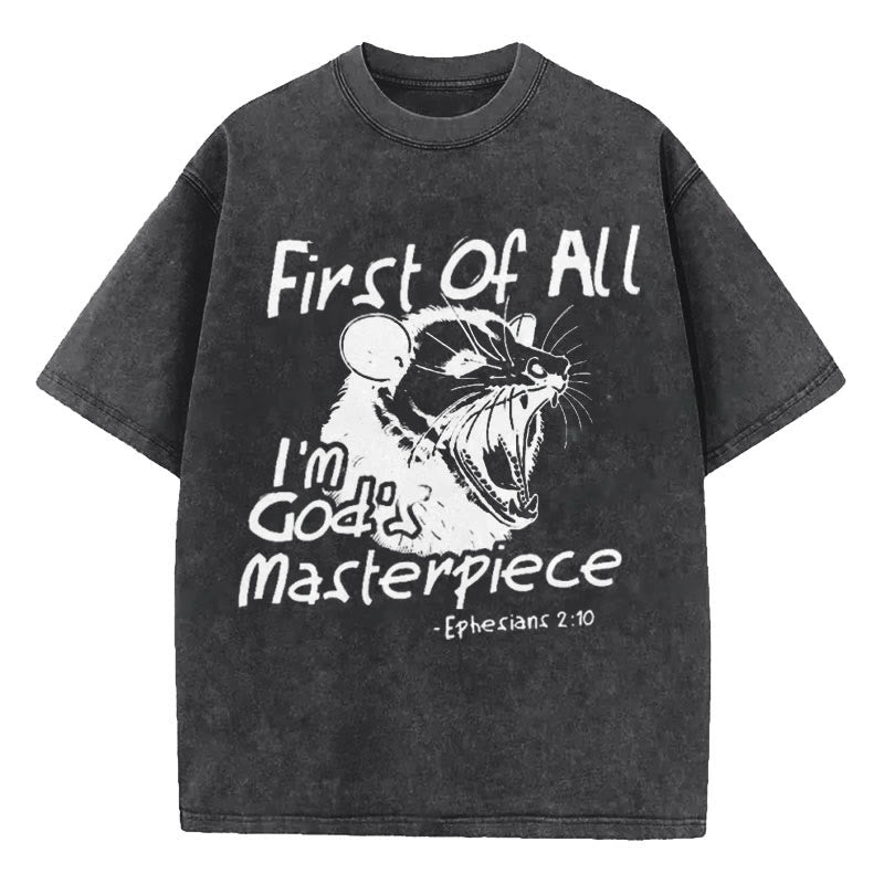 Christianartworkshop Christian T-Shirt mit Aufschrift „First Of All I'm God's Masterpiece“