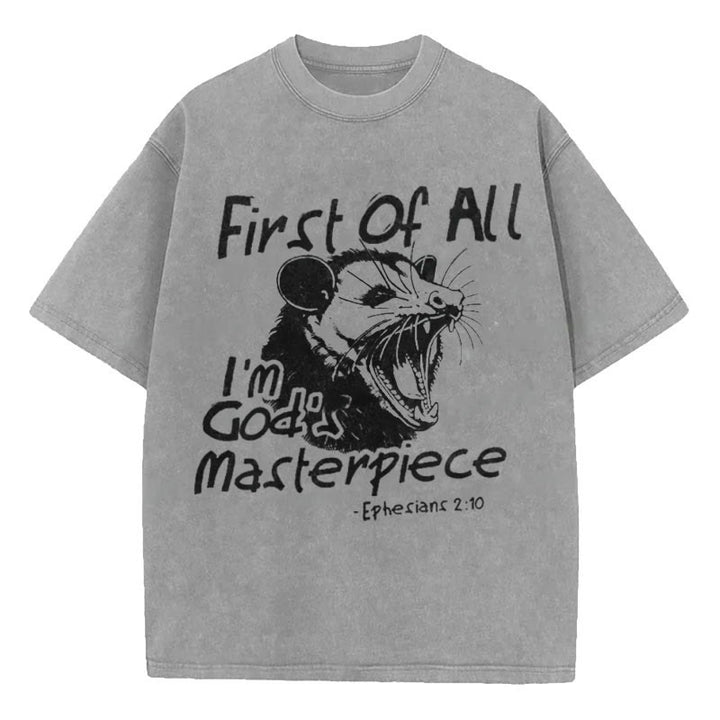 Christianartworkshop Christian T-Shirt mit Aufschrift „First Of All I'm God's Masterpiece“