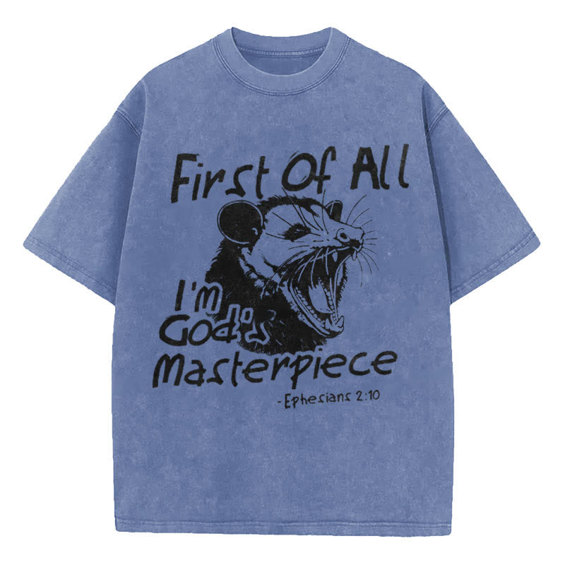 Christianartworkshop Christian T-Shirt mit Aufschrift „First Of All I'm God's Masterpiece“