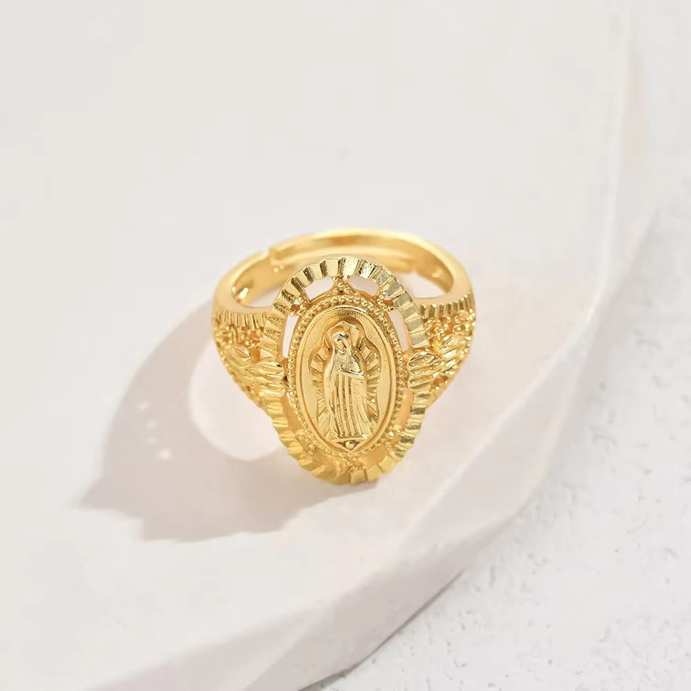 Christianartworkshop Der Vintage&Classic Style Our Lady of Guadalupe Ring: Eine zeitlose Hommage an Glauben und Eleganz - Verstellbar (Geeignet für US-Größen 5-7) - image 0