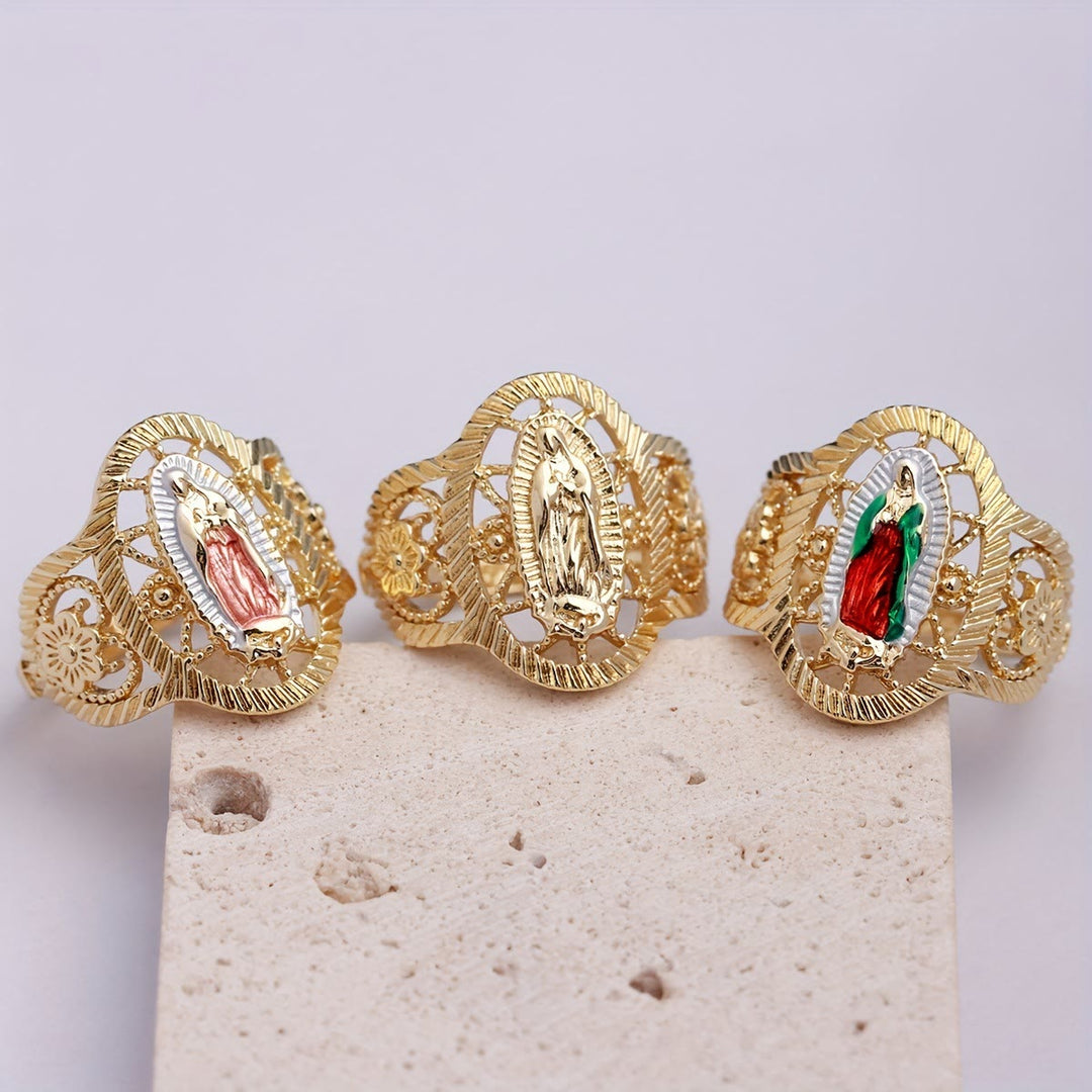 Christianartworkshop 3colors Ring Unserer Lieben Frau von Guadalupe: Schlichte Eleganz trifft auf zeitlose Symbolik - Bunt (US 8) - image 0