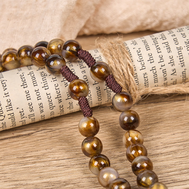 Christianartworkshop Medaille und Kruzifix Unserer Lieben Frau aus 10 mm braunen runden Acrylperlen, göttlicher Rosenkranz - image 4