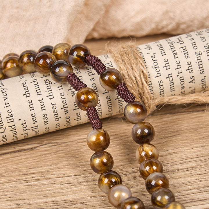 Christianartworkshop Medaille und Kruzifix Unserer Lieben Frau aus 10 mm braunen runden Acrylperlen, göttlicher Rosenkranz - image 4