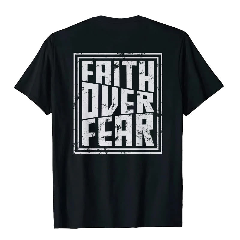 Christianartworkshop Glaube über Angst T-Shirt - Schwarz - 2XL - image 0