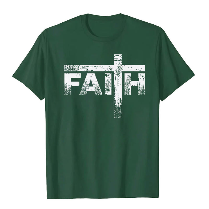 Christianartworkshop Das Glaubenskreuz-T-Shirt - Dunkelgrün - 2XL - image 6