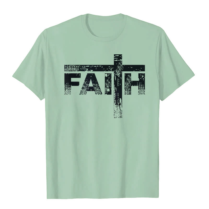 Christianartworkshop Das Glaubenskreuz-T-Shirt - Hellgrün - 2XL - image 5