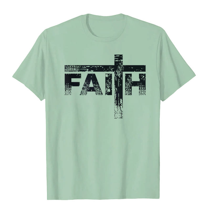 Christianartworkshop Das Glaubenskreuz-T-Shirt - Hellgrün - 2XL - image 5