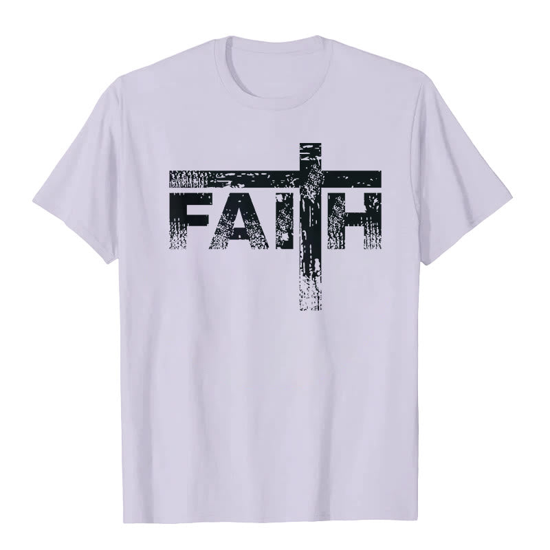 Christianartworkshop Das Glaubenskreuz-T-Shirt - Lila - 2XL - image 7