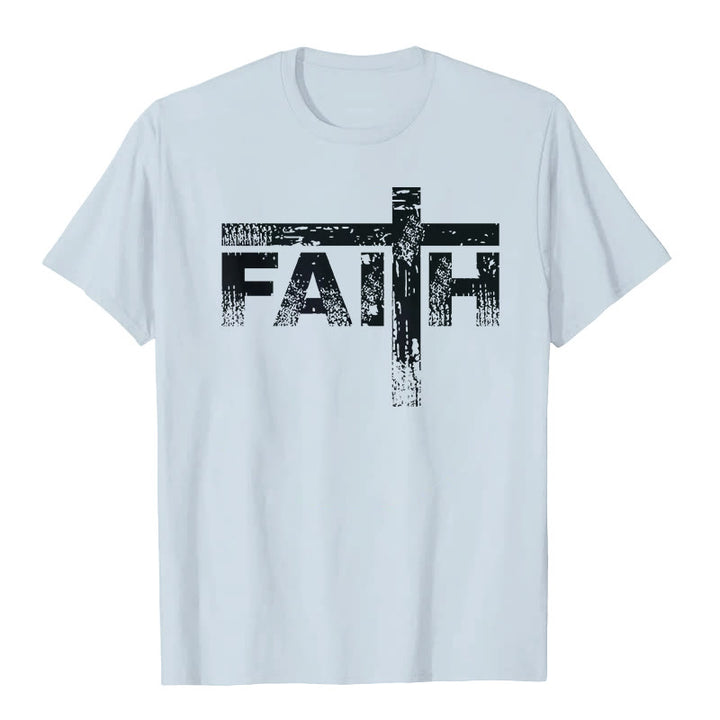 Christianartworkshop Das Glaubenskreuz-T-Shirt - Blau - 2XL - image 3