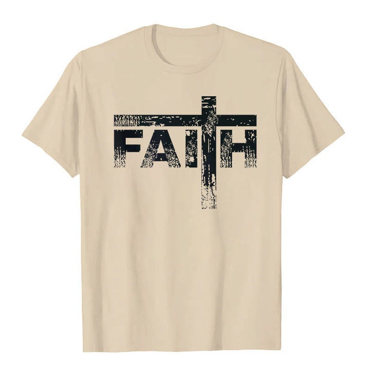 Christianartworkshop Das Glaubenskreuz-T-Shirt - Beige - 2XL - image 2