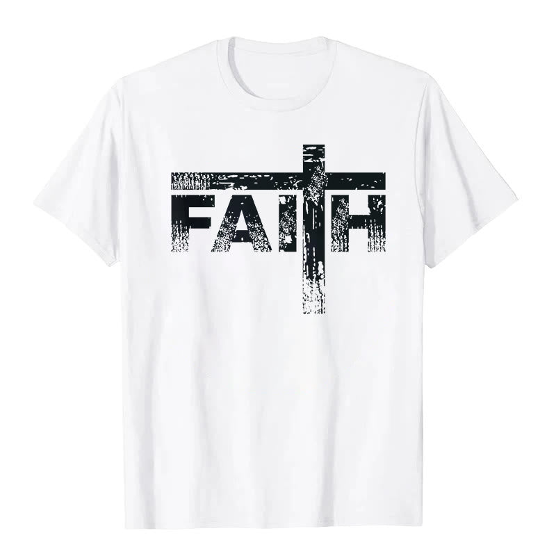 Christianartworkshop Das Glaubenskreuz-T-Shirt - Weiß - 2XL - image 1