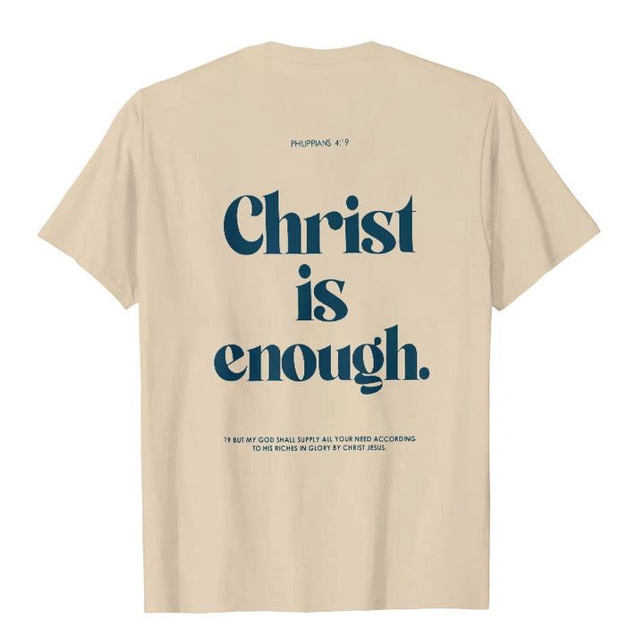Christianartworkshop Christus ist genug T-Shirt - Beige - 2XL - image 4