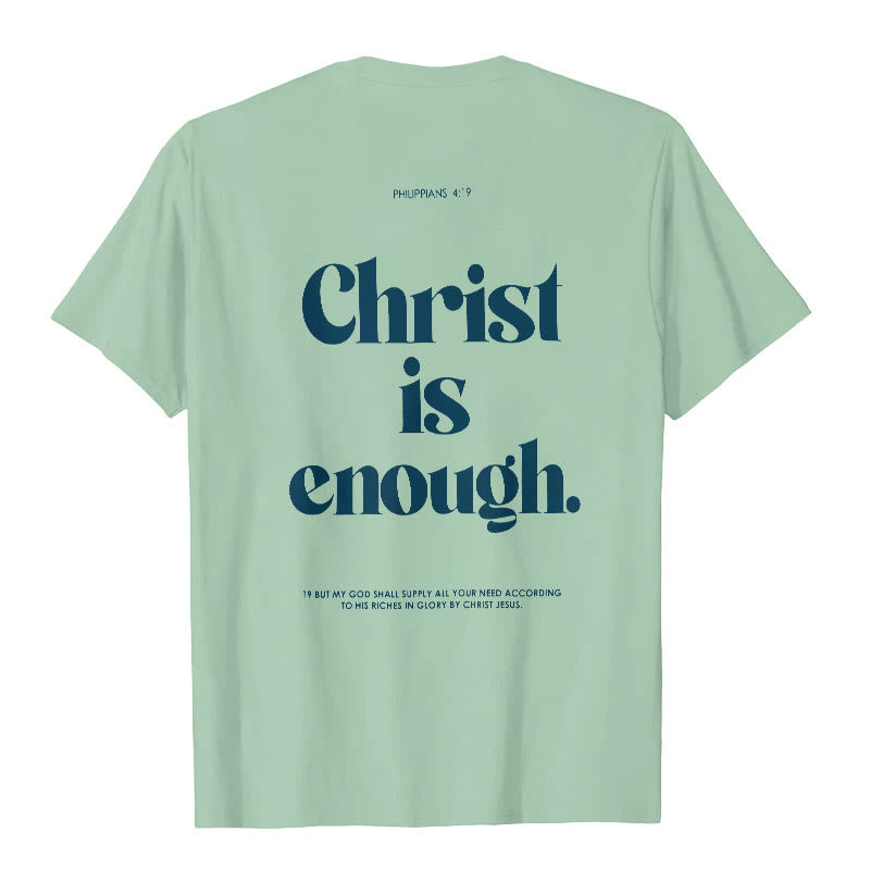 Christianartworkshop Christus ist genug T-Shirt - Hellgrün - 2XL - image 10