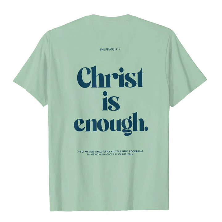 Christianartworkshop Christus ist genug T-Shirt - Hellgrün - 2XL - image 10