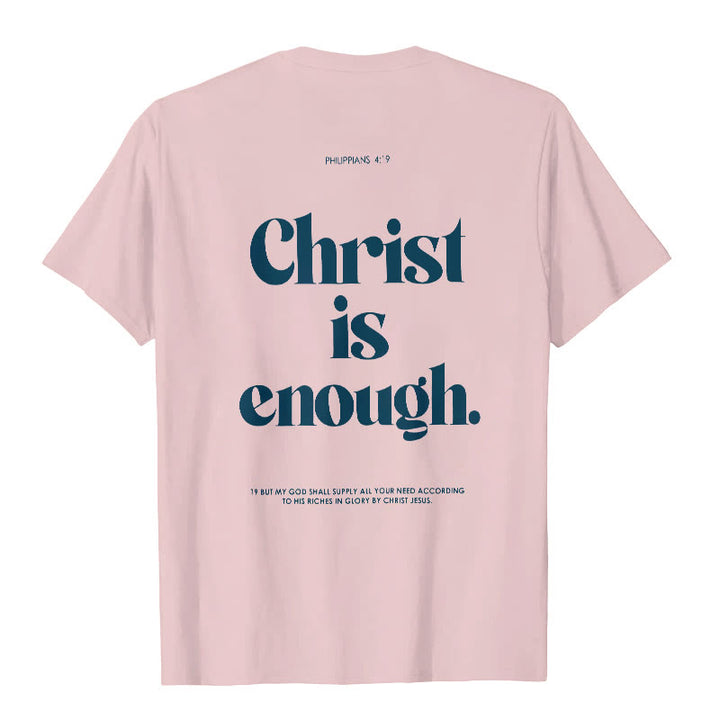 Christianartworkshop Christus ist genug T-Shirt - Rosa - 2XL - image 8