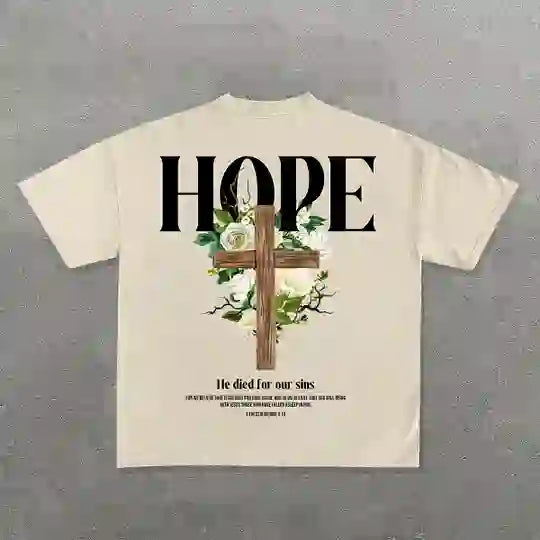Christianartworkshop T-Shirt mit „Hope“-Kreuz-Print