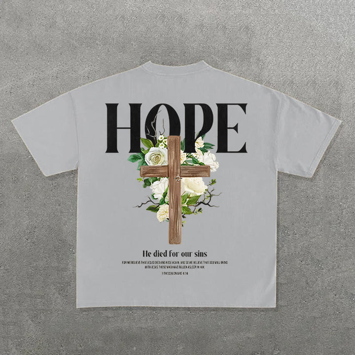 Christianartworkshop Hope Cross Print T-Shirt - Grau - 2XL - image 8