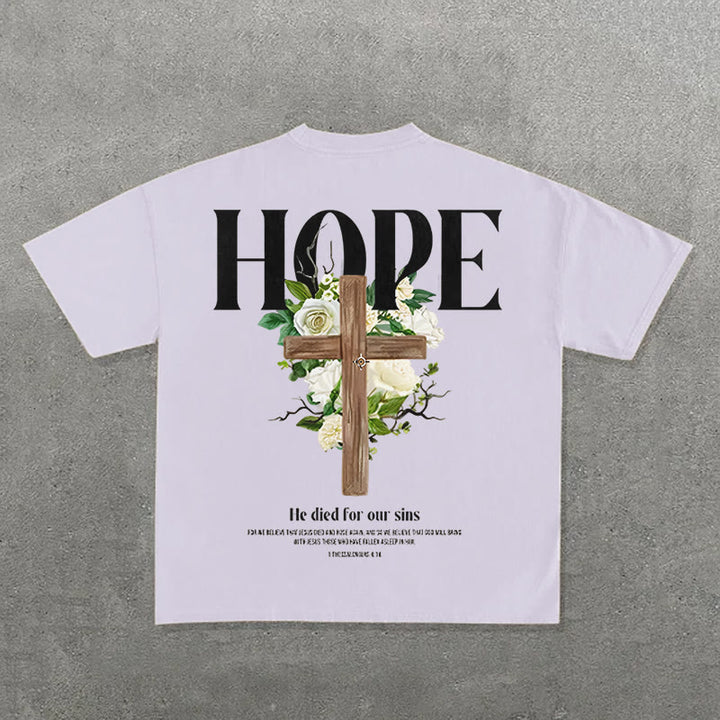 Christianartworkshop Hope Cross Print T-Shirt - Lila - 2XL - image 7