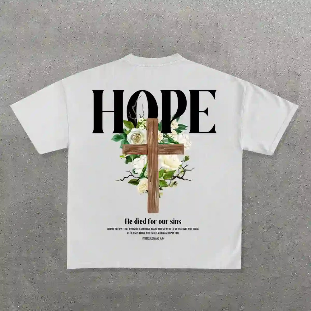 Christianartworkshop Hope Cross Print T-Shirt - Weiß - 2XL - image 1