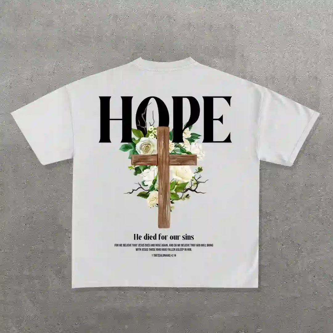Christianartworkshop Hope Cross Print T-Shirt - Weiß - 2XL - image 1